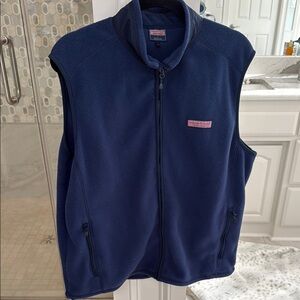 Vineyard Vines large Navy Blue Fleece Vest with pockets